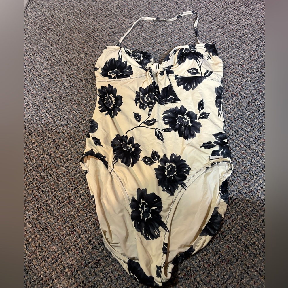 DKNY SZ 12 WOMENS ONE PIECE BATHING SUIT SWIM FLORAL